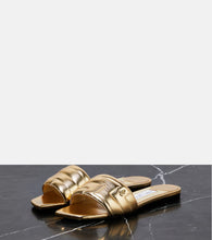 Jimmy Choo Themis metallic leather slides
