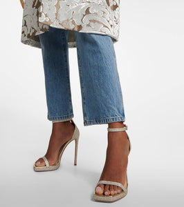 Jimmy Choo Alva 120 embellished leather sandals