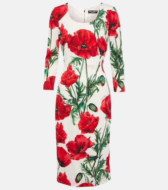 Dolce&Gabbana Floral-printed silk-blend midi dress