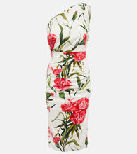 Dolce&Gabbana Floral one-shoulder cotton-blend midi dress