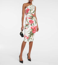 Dolce&Gabbana Floral one-shoulder cotton-blend midi dress