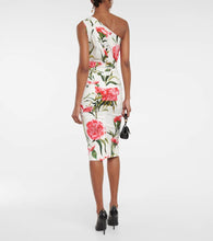 Dolce&Gabbana Floral one-shoulder cotton-blend midi dress
