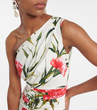 Dolce&Gabbana Floral one-shoulder cotton-blend midi dress