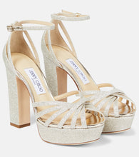 Jimmy Choo Isra glitter platform sandals