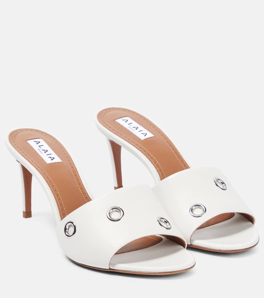 Alaia Oeillets embellished leather sandals
