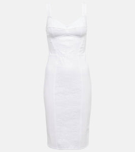 Dolce&Gabbana Bustier lace-trimmed midi dress