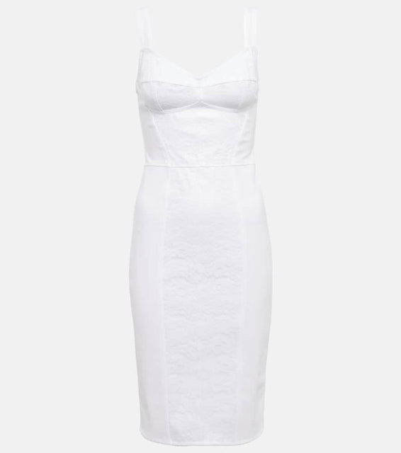 Dolce&Gabbana Bustier lace-trimmed midi dress