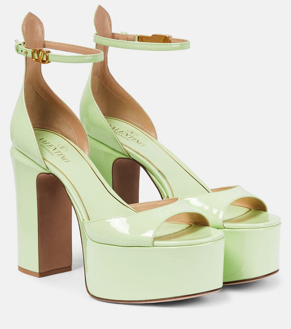Valentino Garavani VLogo patent leather platform sandals