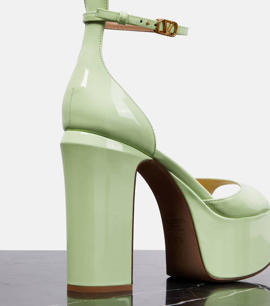 Valentino Garavani VLogo patent leather platform sandals