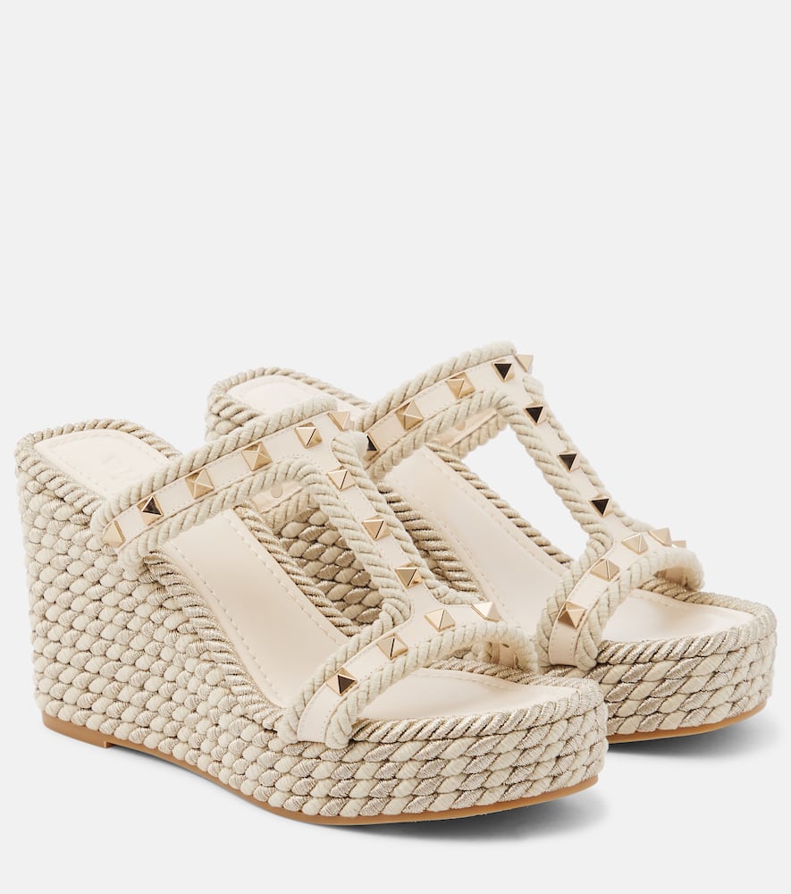 Valentino Garavani Rockstud leather wedge sandals
