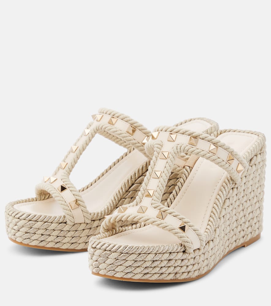 Valentino Garavani Rockstud leather wedge sandals
