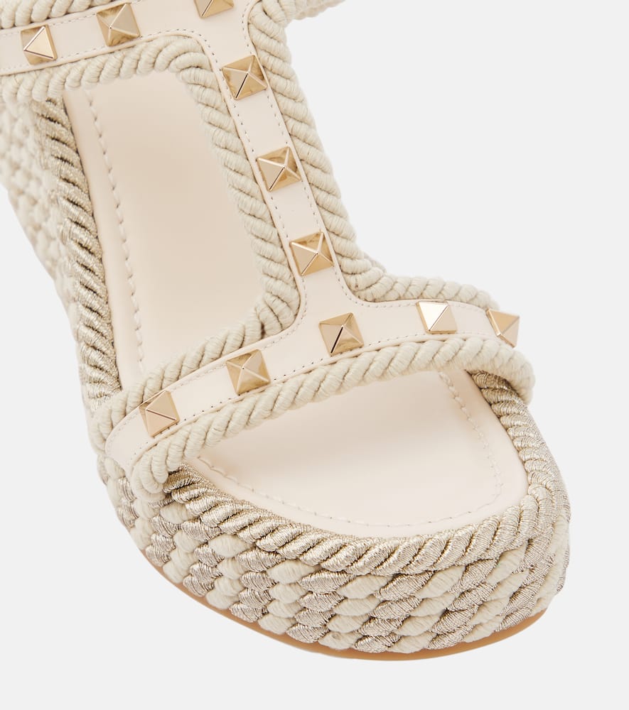 Valentino Garavani Rockstud leather wedge sandals