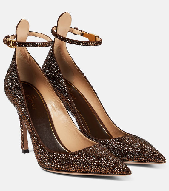 Valentino Garavani Tan-Go embellished leather pumps