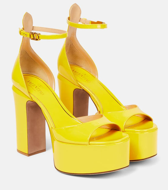 Valentino Garavani VLogo Signature patent leather platform sandals