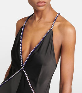 Stella McCartney Crystal-embellished satin gown