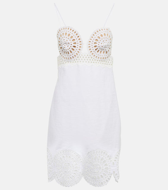 Stella McCartney Eyelet cotton-blend minidress