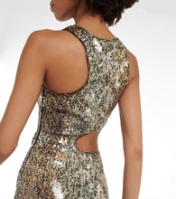 Stella McCartney Sequined cutout midi dress