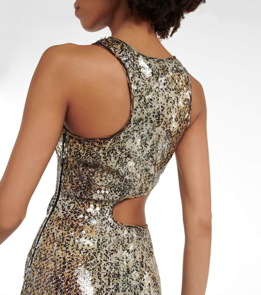 Stella McCartney Sequined cutout midi dress