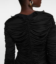 Blumarine Deep V-neck ruched minidress