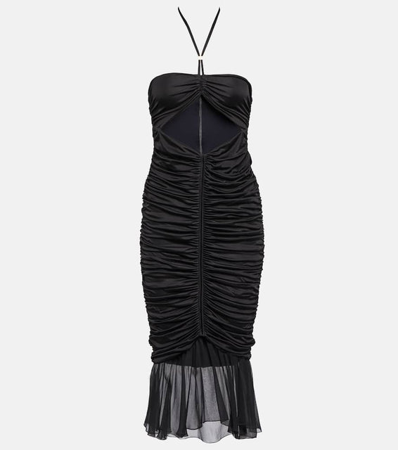 Blumarine Ruched jersey midi dress
