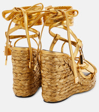 Tom Ford Padlock leather wedge sandals