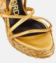 Tom Ford Padlock leather wedge sandals