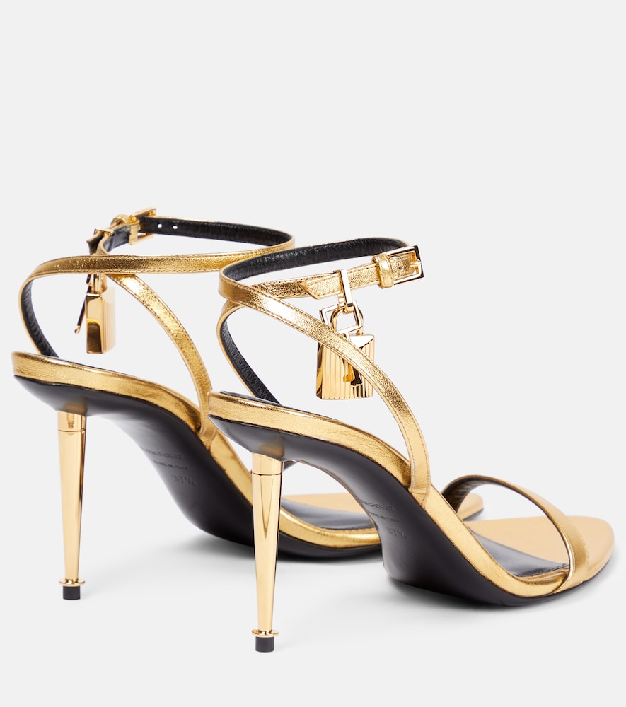 Tom Ford Padlock metallic leather sandals