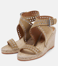 Isabel Marant Iriane studded suede espadrille wedges