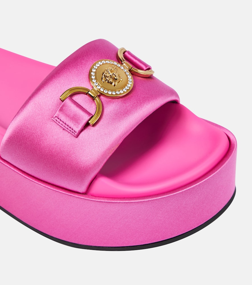 Versace Medusa Biggie satin platform sandals