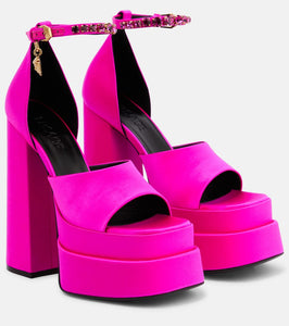 Versace Medusa Aevitas satin platform sandals