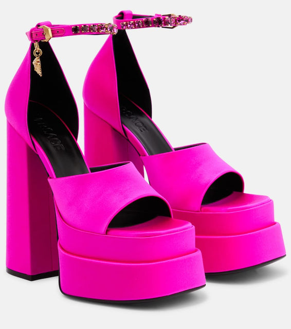 Versace Medusa Aevitas satin platform sandals