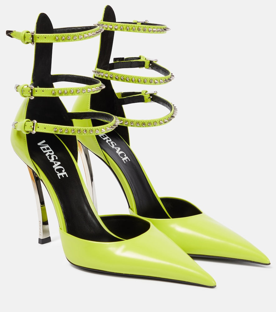 Versace Pin-Point embellished leather pumps - 范思哲 (Versace) 点缀皮革高跟鞋