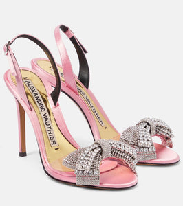 Alexandre Vauthier Crystal-embellished satin slingback sandals