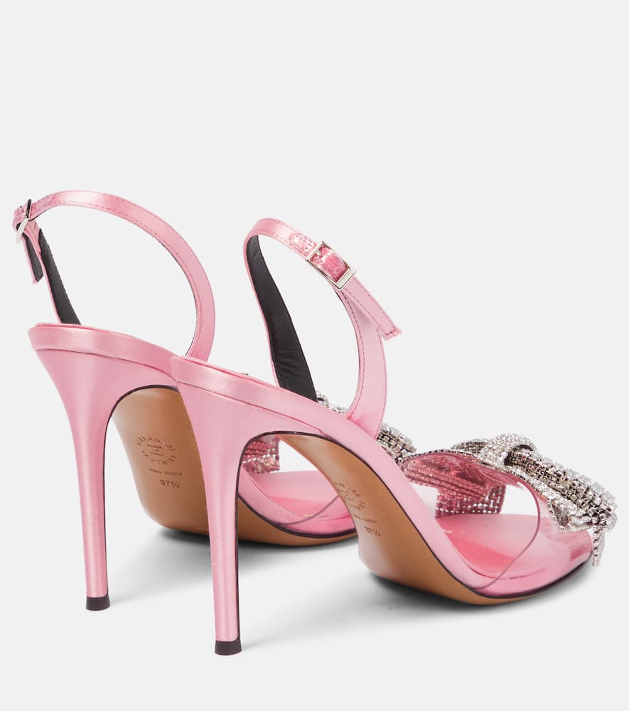 Alexandre Vauthier Crystal-embellished satin slingback sandals