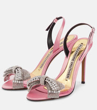 Alexandre Vauthier Crystal-embellished satin slingback sandals