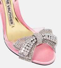 Alexandre Vauthier Crystal-embellished satin slingback sandals