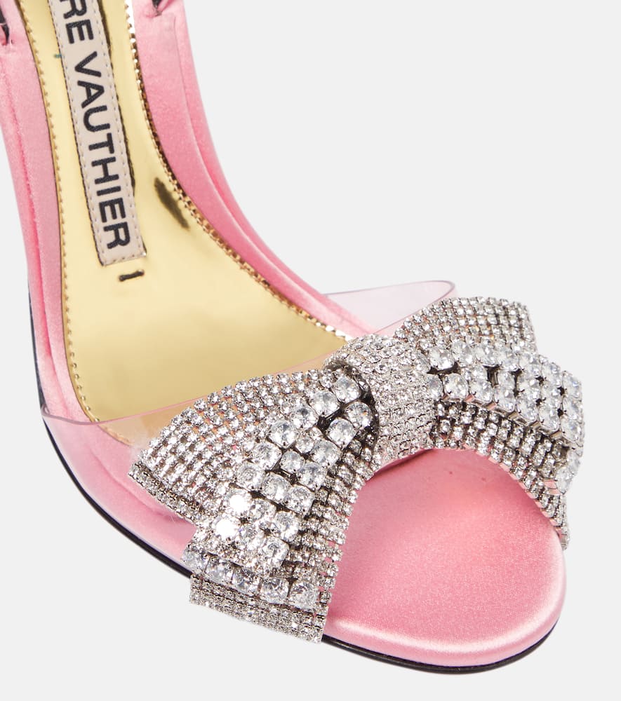 Alexandre Vauthier Crystal-embellished satin slingback sandals