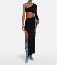 Alexandre Vauthier Tie-dye denim knee-high boots