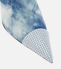 Alexandre Vauthier Tie-dye denim knee-high boots