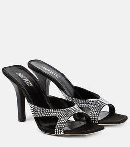 Paris Texas Kate embellished satin mules
