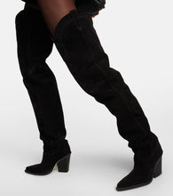 Paris Texas Suede over-the-knee cowboy boots