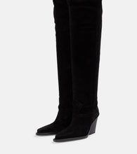Paris Texas Suede over-the-knee cowboy boots