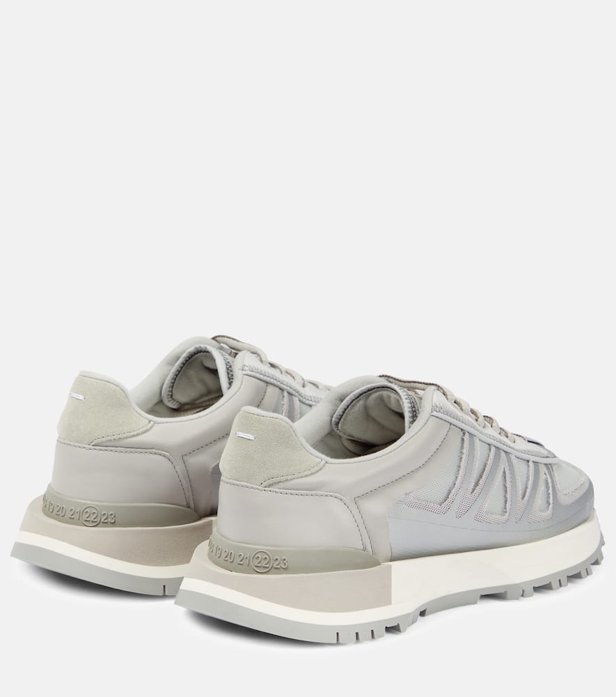 Maison Margiela Leather-trimmed low-top sneakers