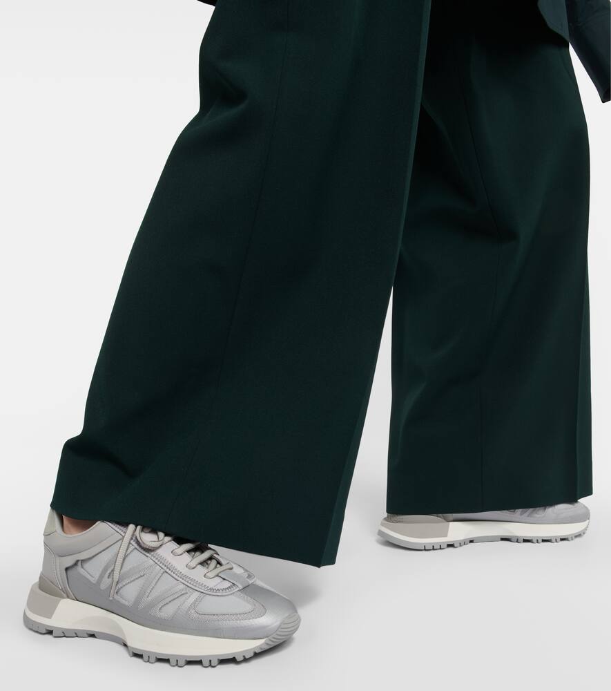Maison Margiela Leather-trimmed low-top sneakers