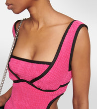 Marine Serre Jacquard cutout cotton minidress