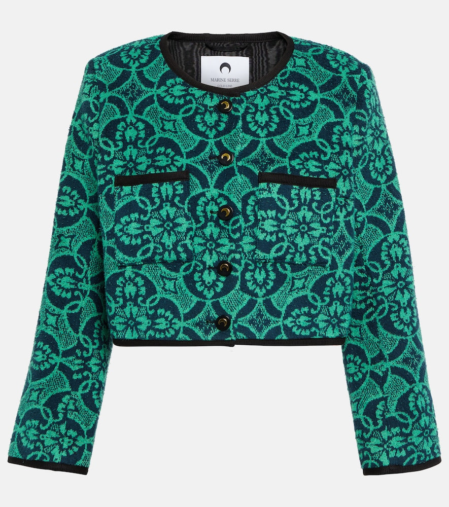 Marine Serre Jacquard cropped cotton jacket - Marine Serre 提花短款棉质夹克