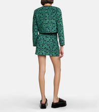 Marine Serre Jacquard cropped cotton jacket