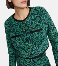 Marine Serre Jacquard cropped cotton jacket