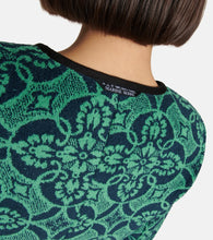Marine Serre Jacquard cropped cotton jacket