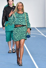 Marine Serre Jacquard cropped cotton jacket